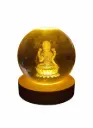 3D Crystal Ball Night Lamp with Lakshmi Engraving, USB LED Light on Wooden Base, Warm White Light - Home Decor & Gift (copy)