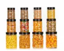 Stravos 12-Piece Diamond Food Storage Container Set, BPA-Free Airtight Jars for Kitchen & Pantry, 3-Size Pack