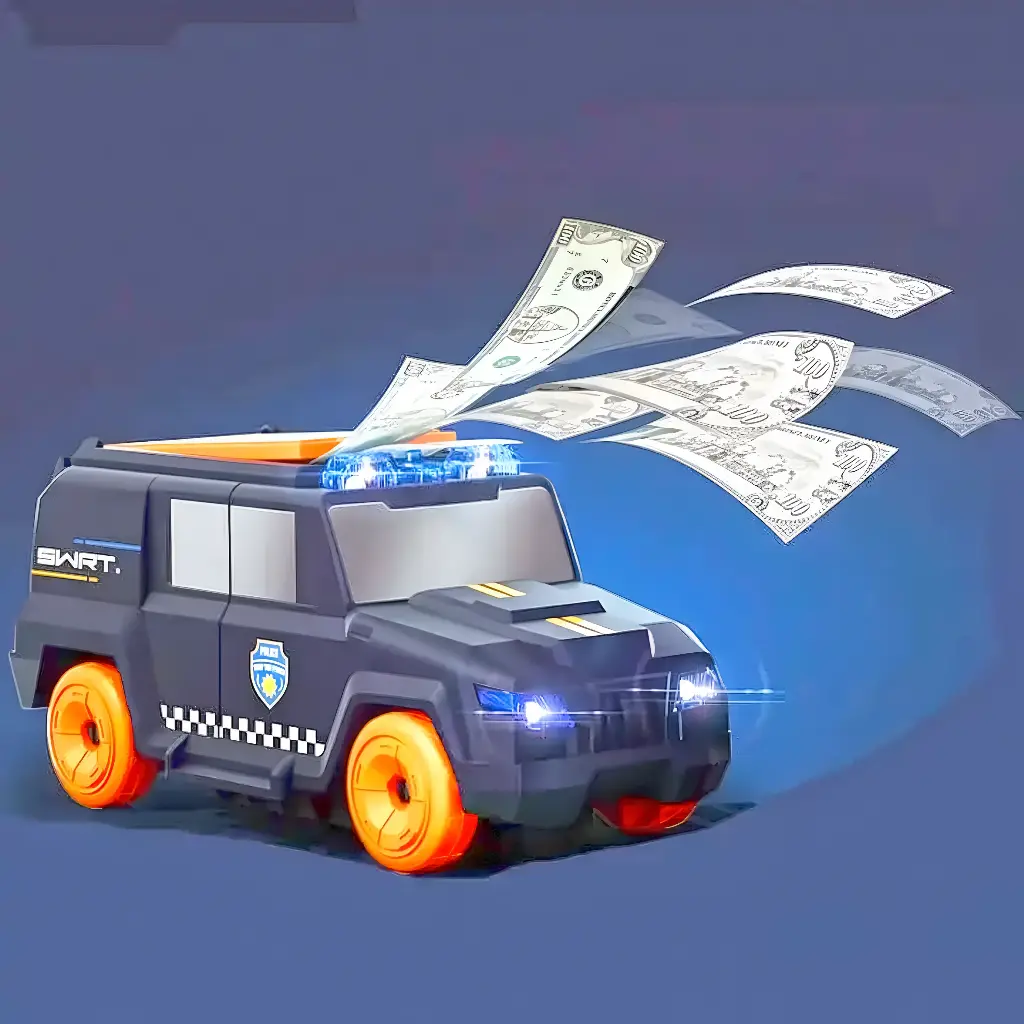 Alackar Cash Spray Car Toy with Light, Music, 360° Rotation & Bump & Go Action