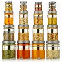 Stravos Grocery Container - 1200 ml, 650 ml, 350 ml, 250 ml  (Pack of 16, Clear, Silver Line)
