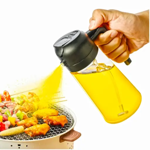 [STRBOT10003] Alackar 2-in-1 Glass Oil Dispenser & Sprayer Bottle, 500ml, for Kitchen Cooking, Olive Oil, Vinegar & Sauces