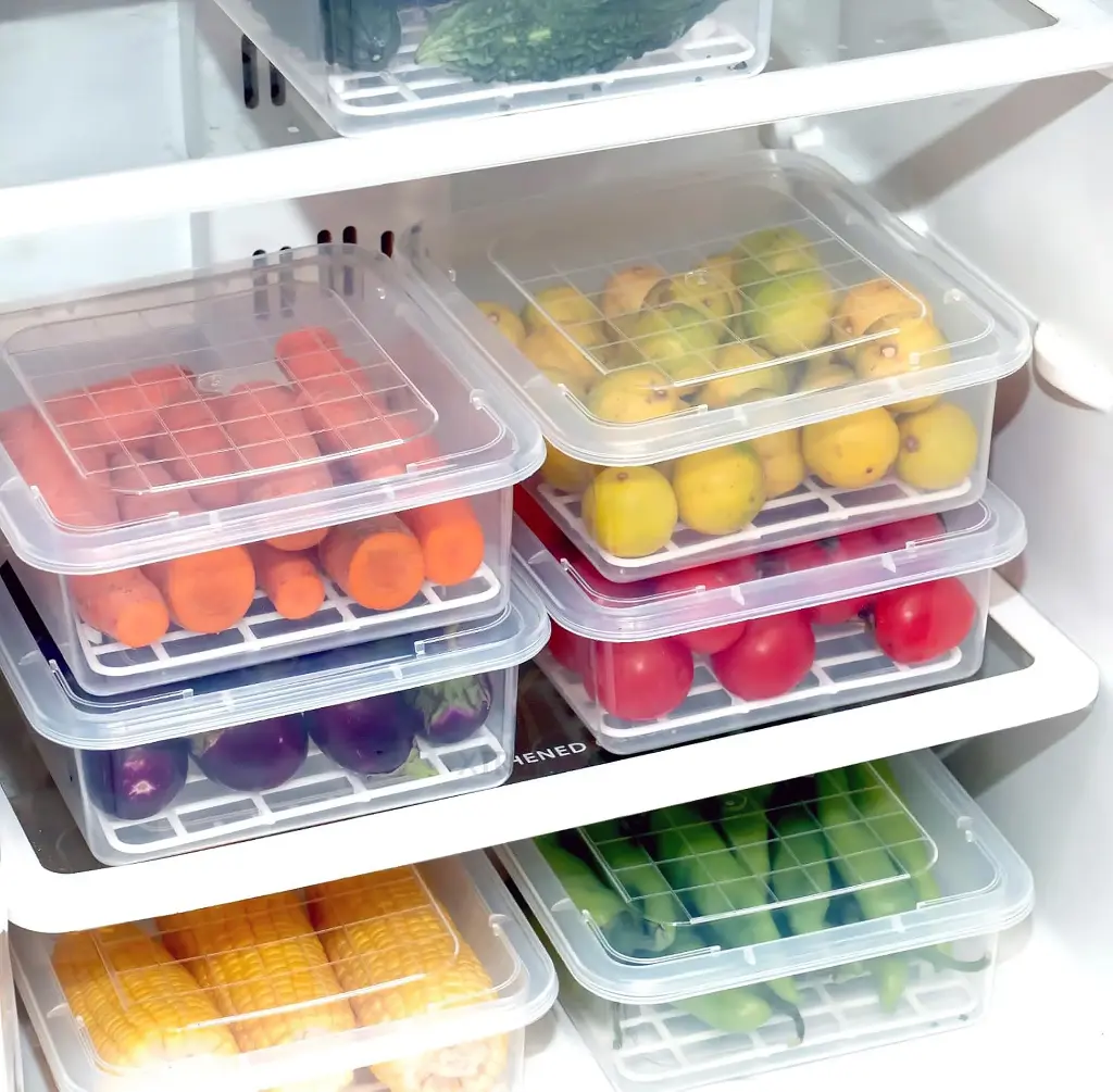 Alackar 2500 ml Food Storage Stackable Containers (Pack of 4, White ...
