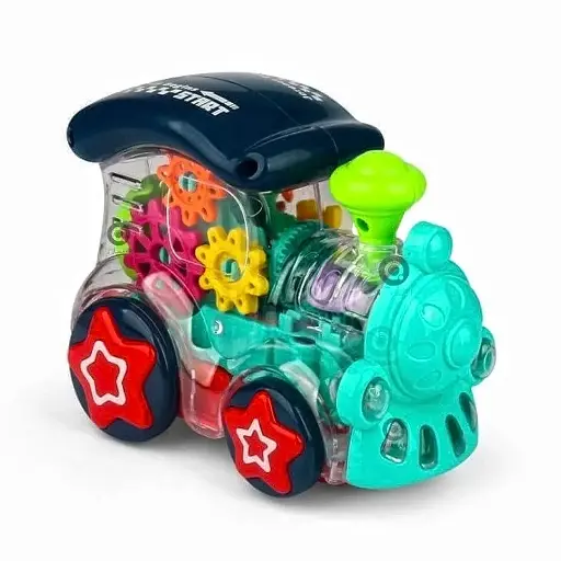 Gear Train 3D Lightning, 360 Degree Rotation Light Train Engine, Moving Gears  (Multicolor)