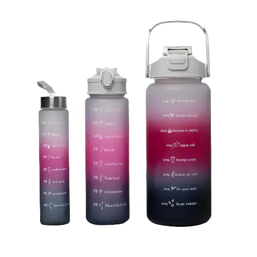 Motivational Sport Gallon Water Bottle, BPA Free Gym Bottle, with Straw 2000 ml Bottle