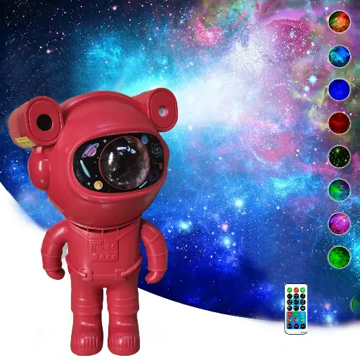 Red Astronut Star Galaxy Projector Night Light/Lamp with Bluetooth Speaker & Remote Control | Nebula Projection Mood Light| Remote Timer