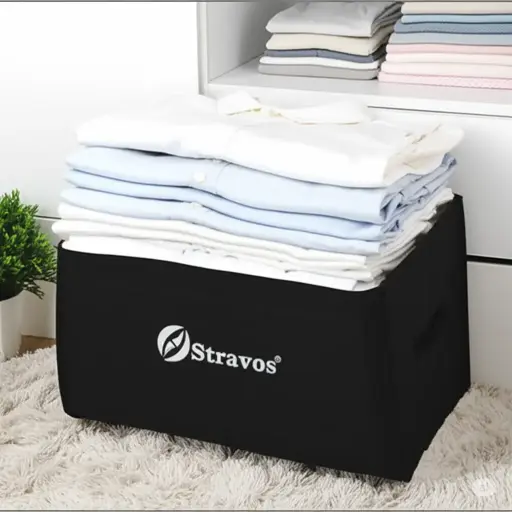 [STR100004-02] Stravos 2-Pack Collapsible Fabric Storage Cubes Organizer with Handles - Premium, Foldable Baskets for Organizing Toys, Books, Shelves, and Closets